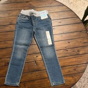 NWT Cat & Jack Blue Denim Pull-On Jeans with Gray Knit Waistband